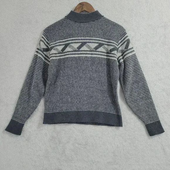 Vintage Jernat Gray Patterned Wool Blend Mock Sweater Women's Size M  4CT - Picture 2 of 7